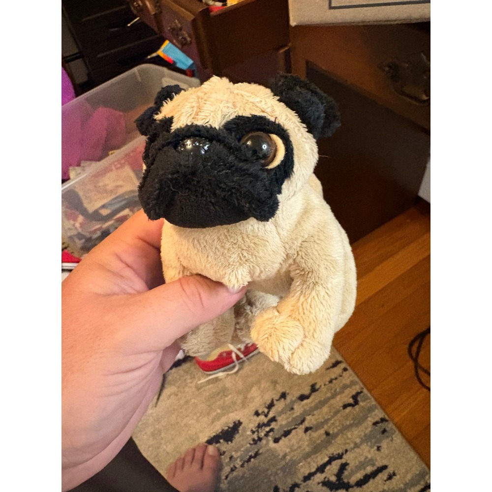 Ganz Webkinz Pug Plush Dog Tan Black HM013 Stuffed Animal No Code